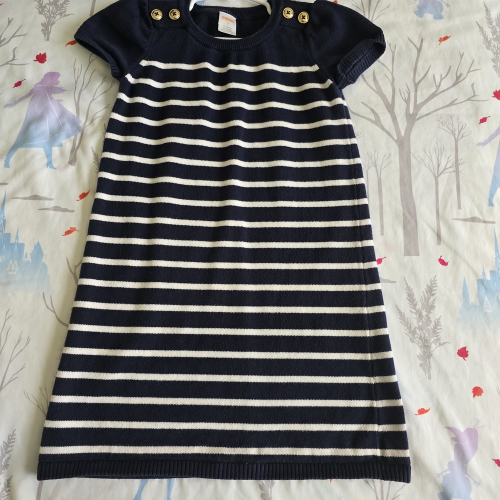 Gymboree Navy and White Striped Dress